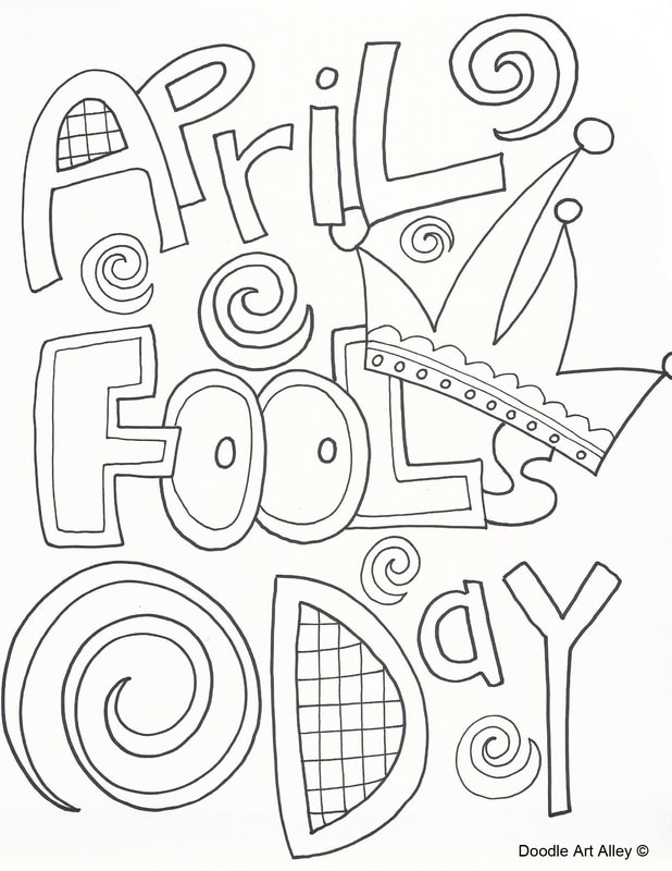 April Fools Day Coloring Pages Doodle Art Alley