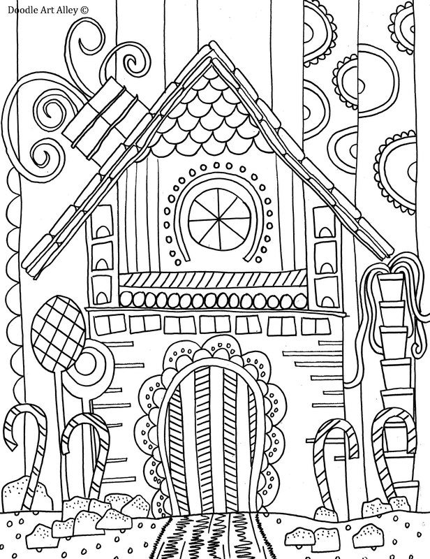 Christmas Coloring Pages Doodle Art Alley