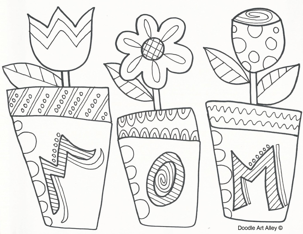 Mothers Day Coloring Pages Doodle Art Alley