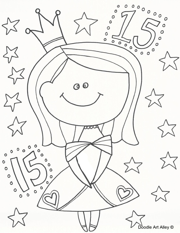 Quinceanera Coloring Pages Doodle Art Alley