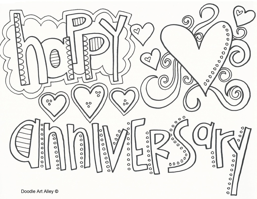 Free Printable Coloring Anniversary Cards
