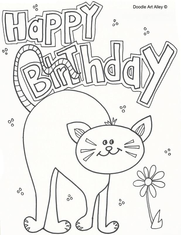 Pet Birthday Coloring Pages Doodle Art Alley