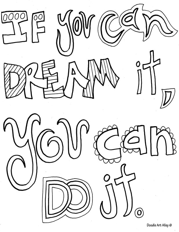 Quote Coloring Pages Doodle Art Alley