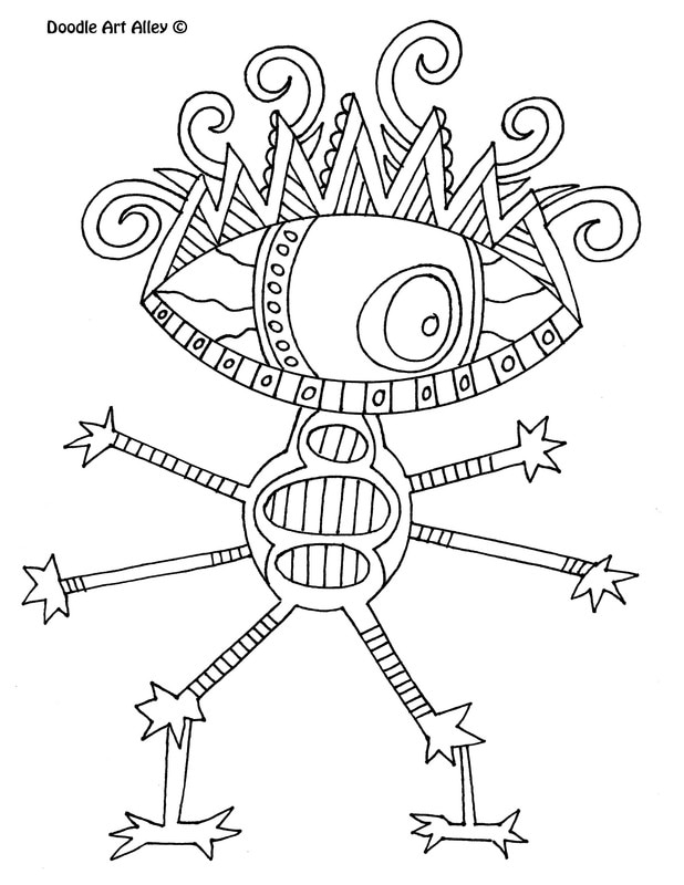 Monster Coloring pages - Doodle Art Alley