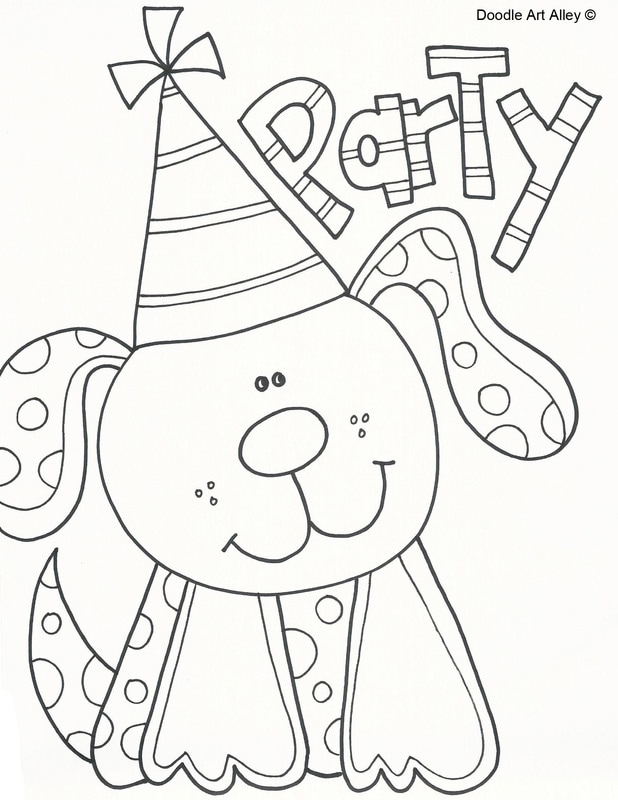 Coloring Pages Dog Birthday - Food Ideas