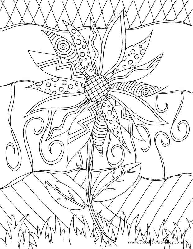 Flower Coloring Pages - Doodle Art Alley