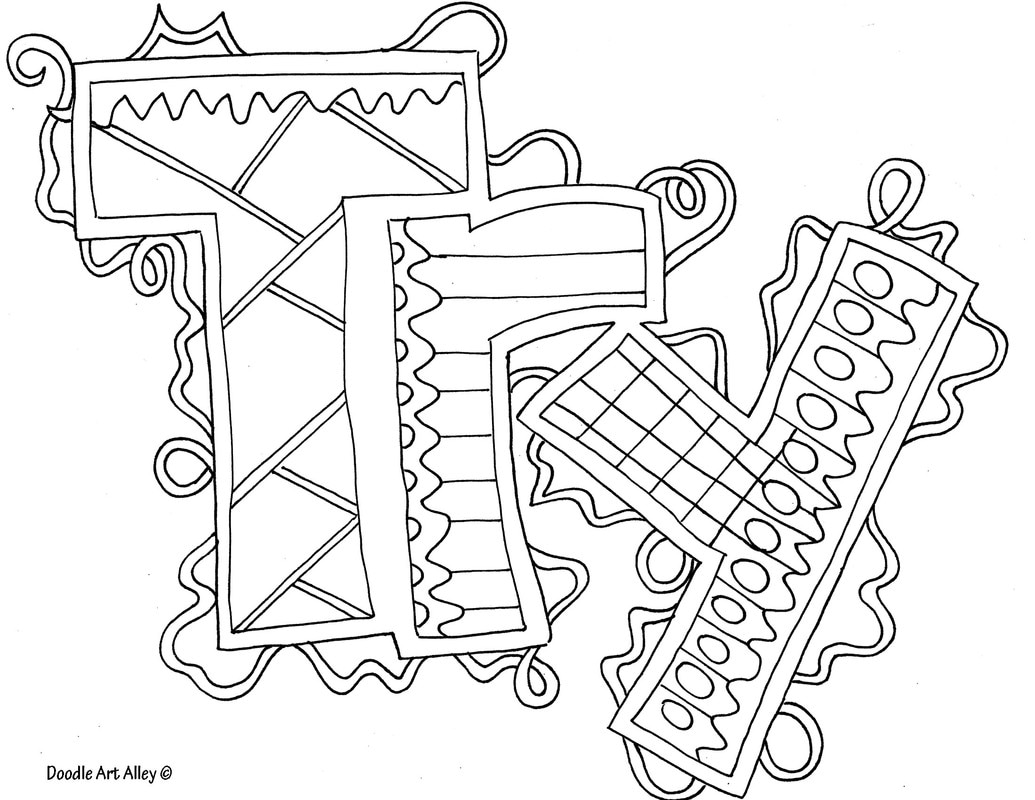 Word Coloring pages - Doodle Art Alley