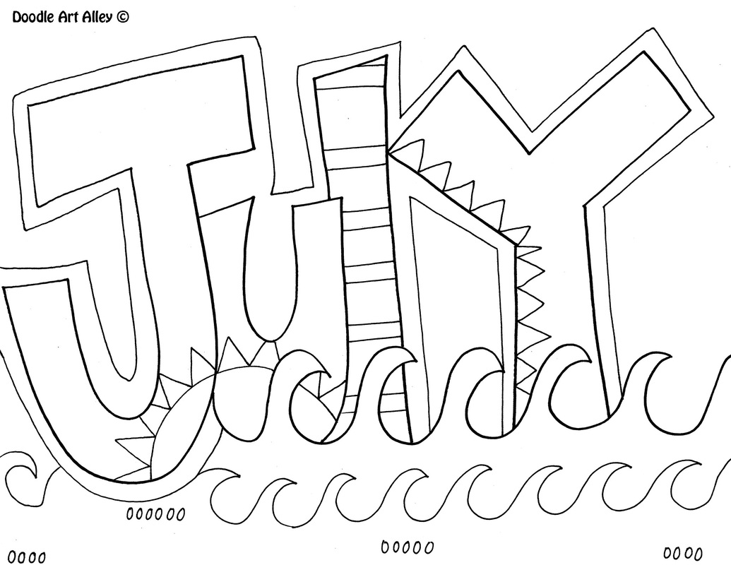 July Coloring Pages   DOODLE ART ALLEY