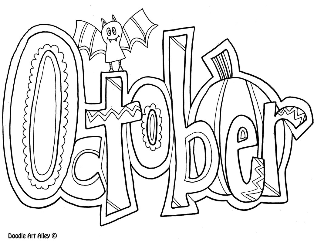 October Coloring Pages   DOODLE ART ALLEY