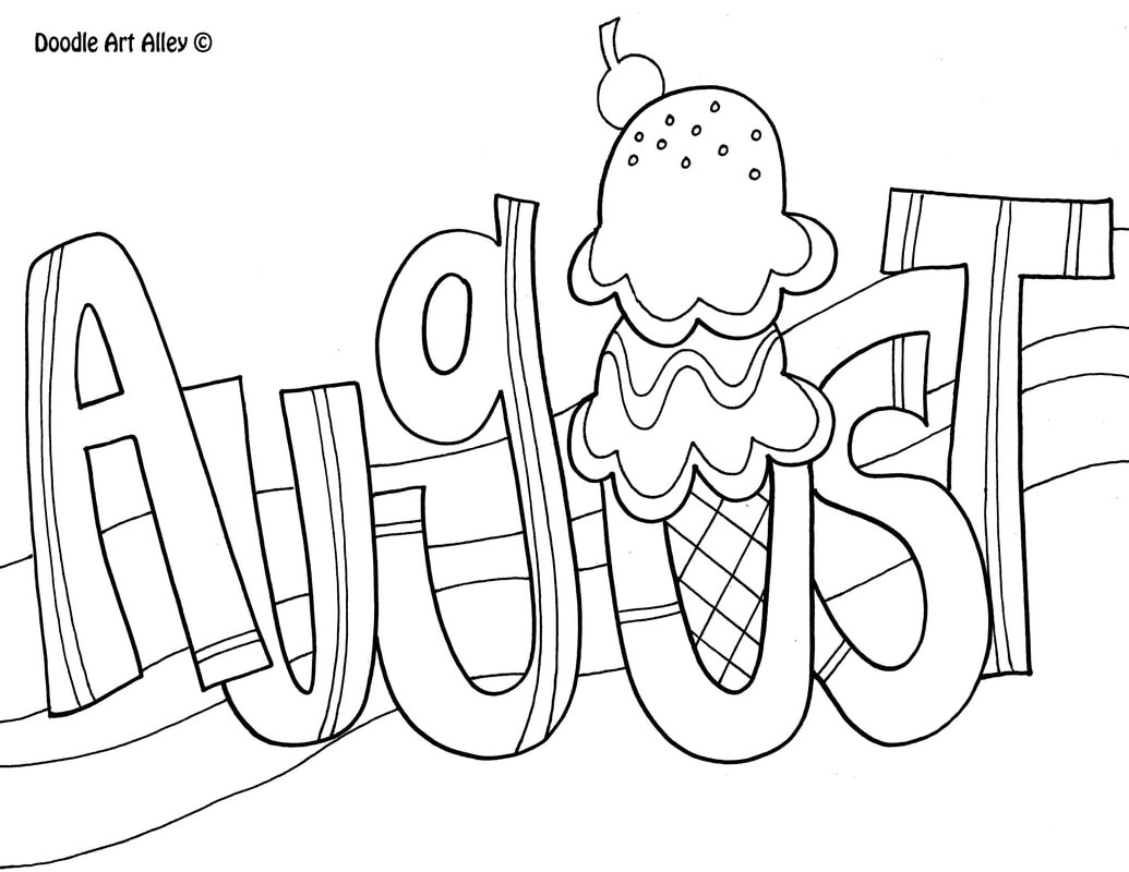 August Coloring Pages   DOODLE ART ALLEY