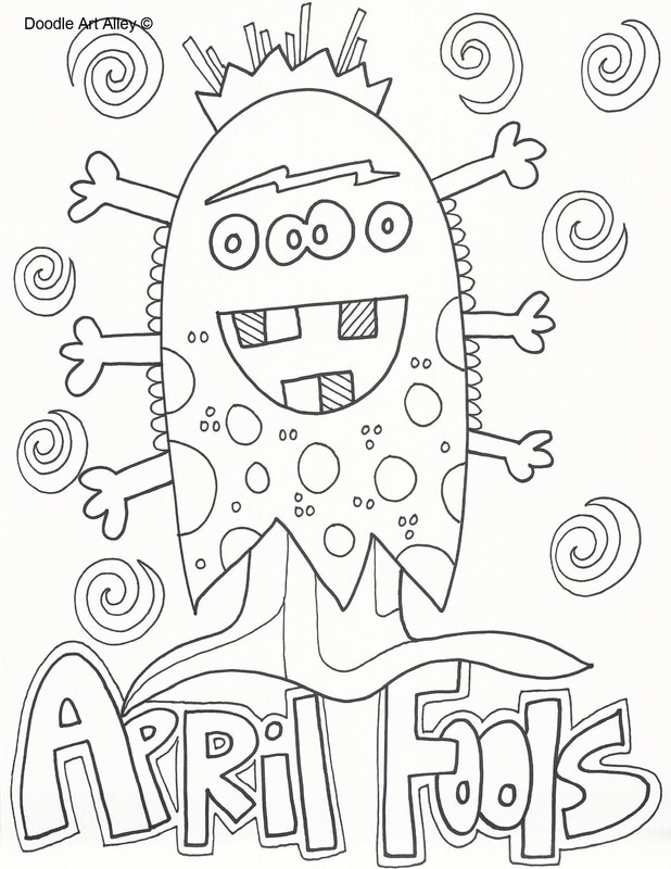 April Fools Day Coloring Pages - DOODLE ART ALLEY