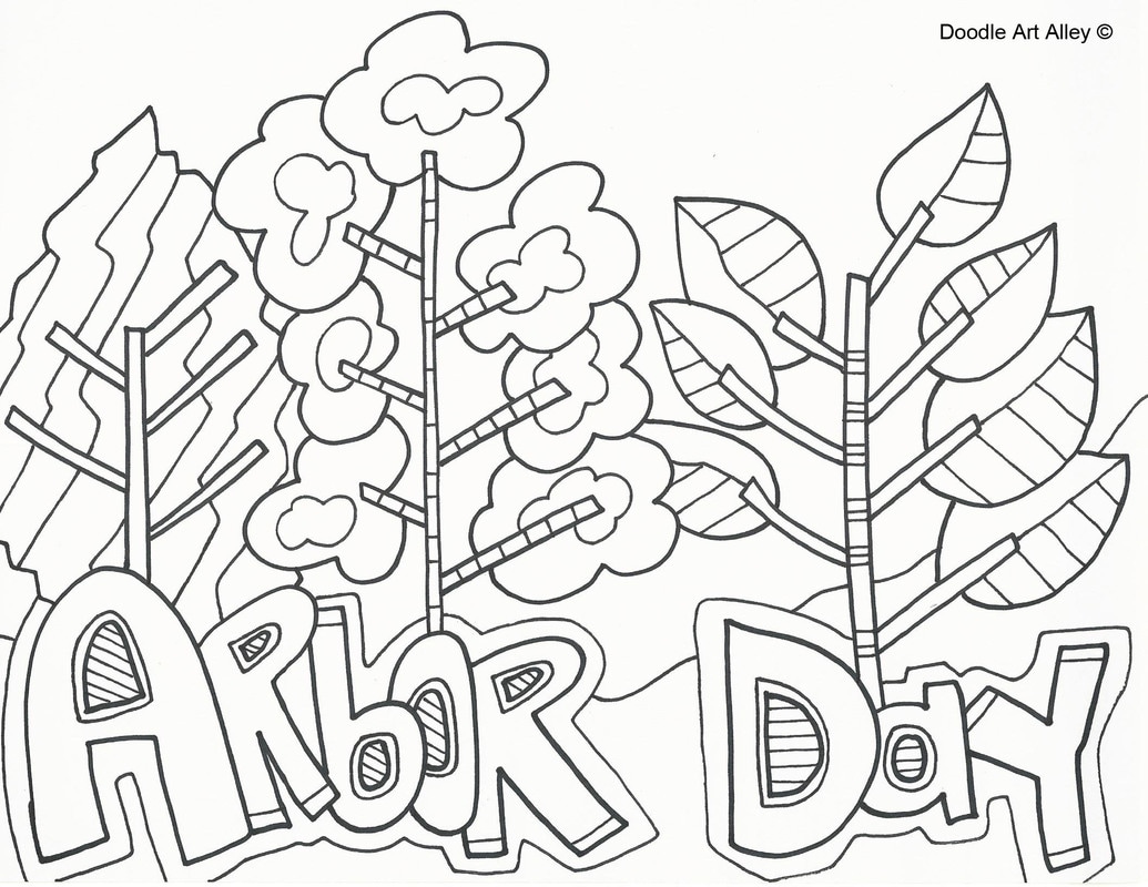 Arbor Day Coloring Pages   DOODLE ART ALLEY