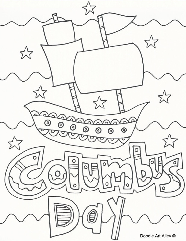 Columbus Day Coloring Pages DOODLE ART ALLEY