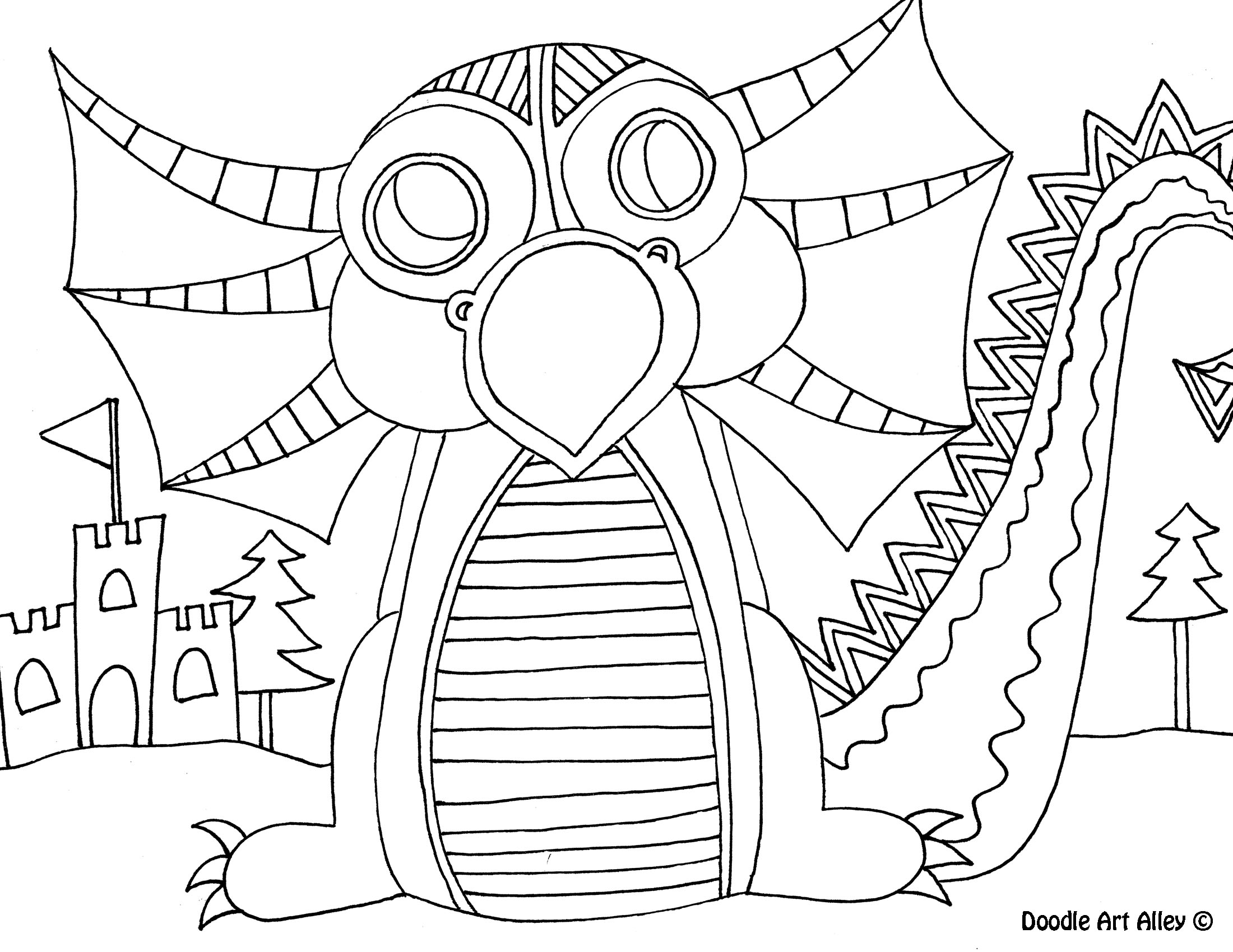 Mythical Creatures Coloring pages - DOODLE ART ALLEY
