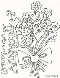 Anniversary Coloring Pages - DOODLE ART ALLEY