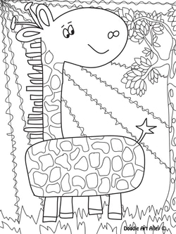 Safari Animal Coloring pages - DOODLE ART ALLEY