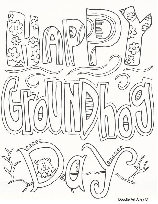 Groundhog Day Coloring Pages Doodle Art Alley
