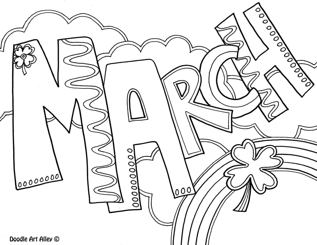 March Coloring Pages   DOODLE ART ALLEY