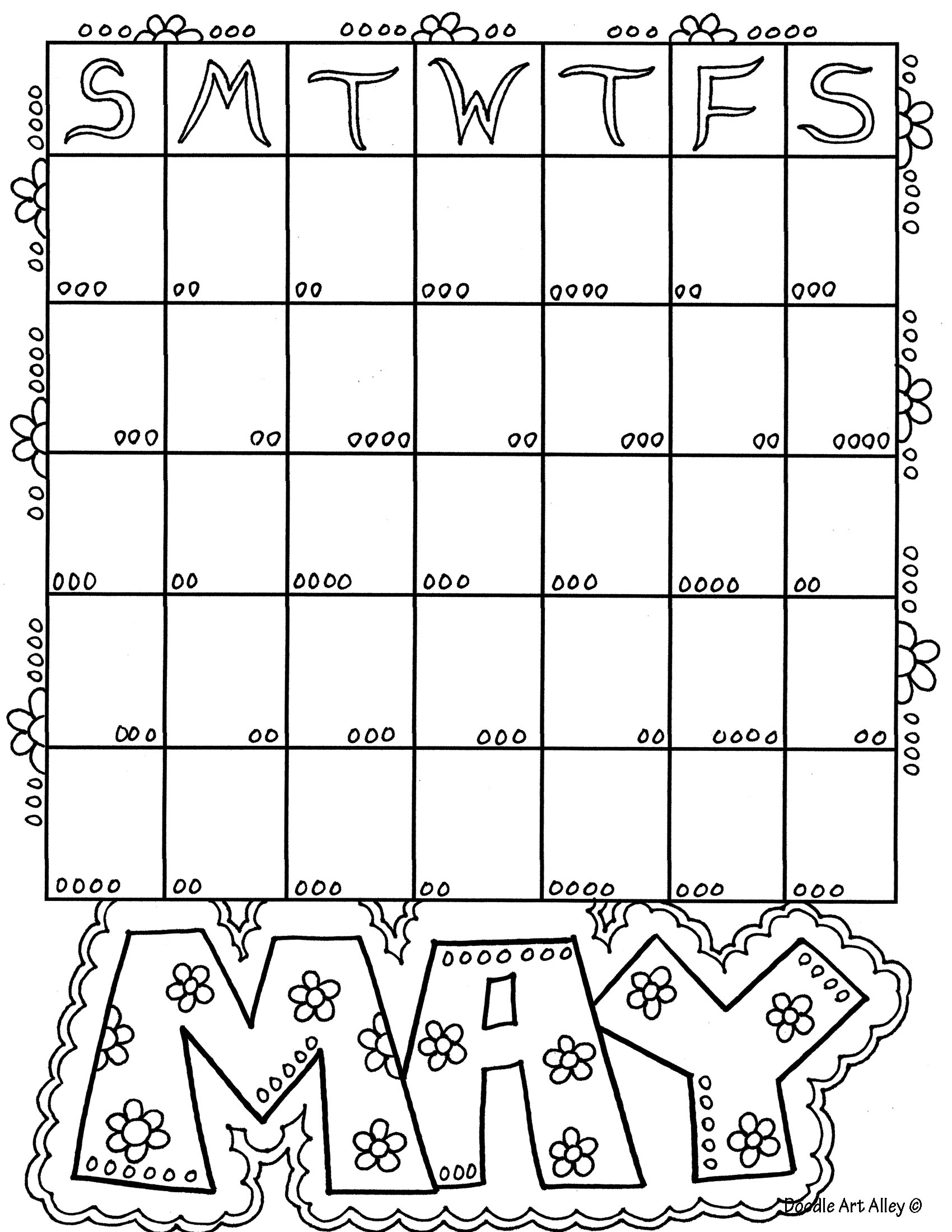 May Coloring Pages - DOODLE ART ALLEY