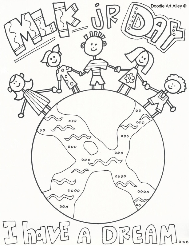 Martin Luther King Jr Coloring Pages Doodle Art Alley