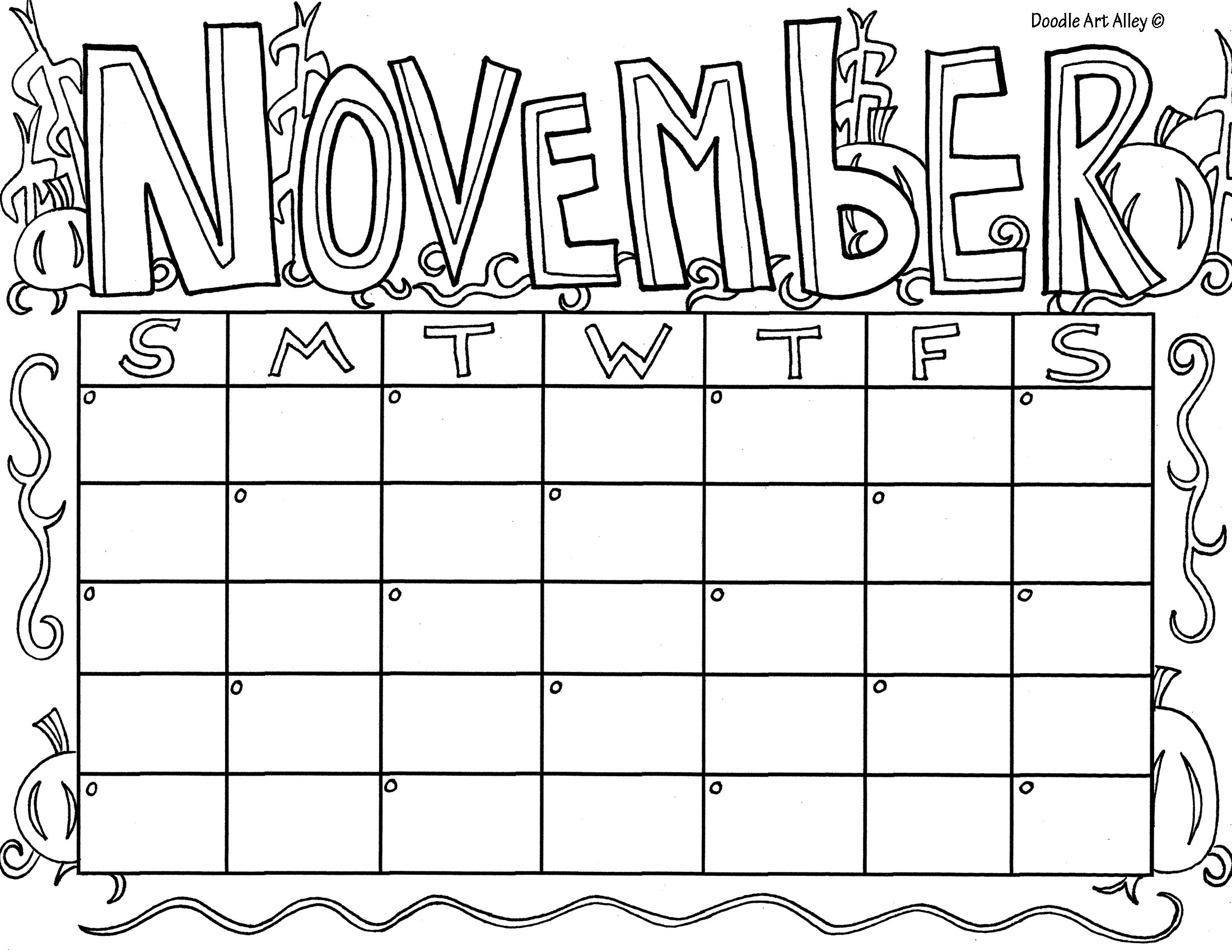 November Coloring Pages DOODLE ART ALLEY