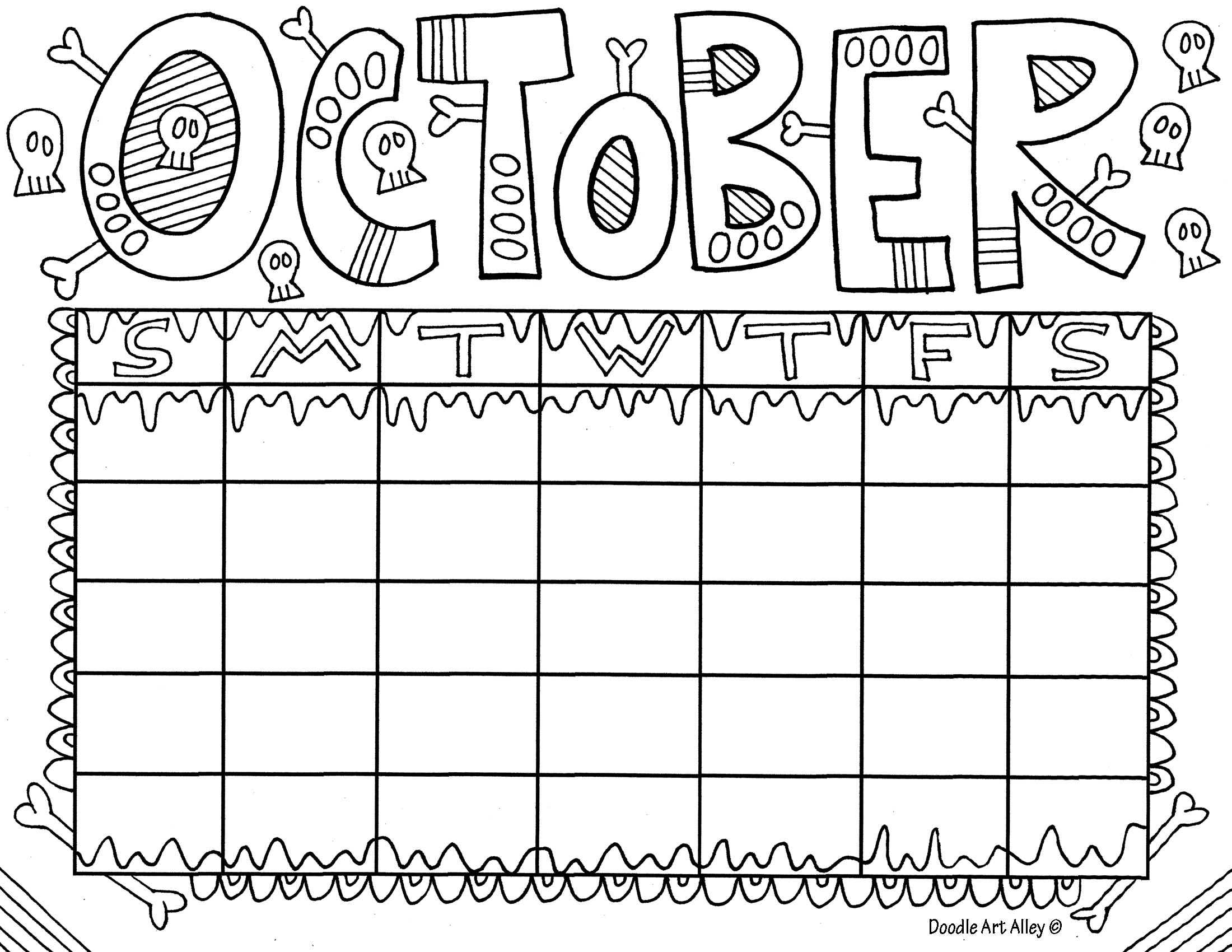 October Coloring Pages DOODLE ART ALLEY