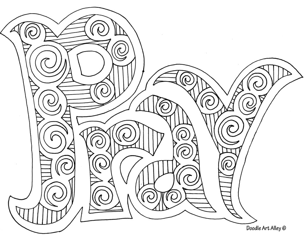 Word Coloring pages   DOODLE ART ALLEY