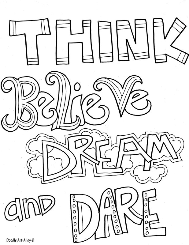 Quote Coloring Pages Doodle Art Alley